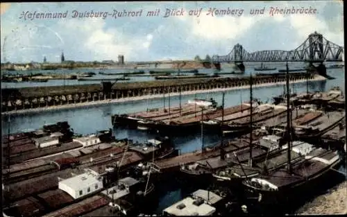 Ak Ruhrort Duisburg im Ruhrgebiet, Homberg, Rheinbrücke