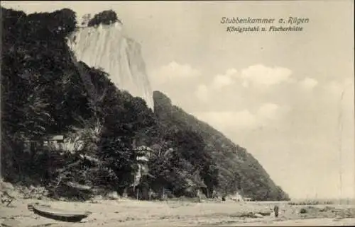 Ak Stubbenkammer Sassnitz auf Rügen, Königstuhl, Fischerhütte