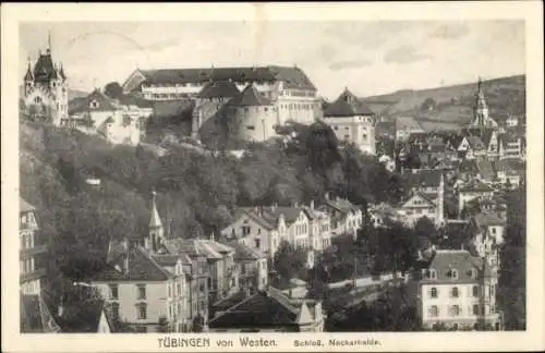 Ak Tübingen am Neckar, Schloss Hohentübingen, Neckarhalde