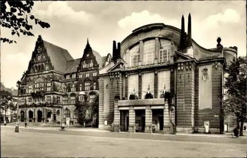 Ak Bielefeld in Nordrhein Westfalen, Rathaus, Theater