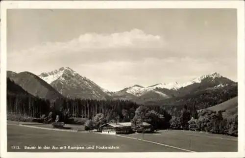 Ak Bad Wiessee in Oberbayern, Bauer in der Au, Kampen, Fockenstein