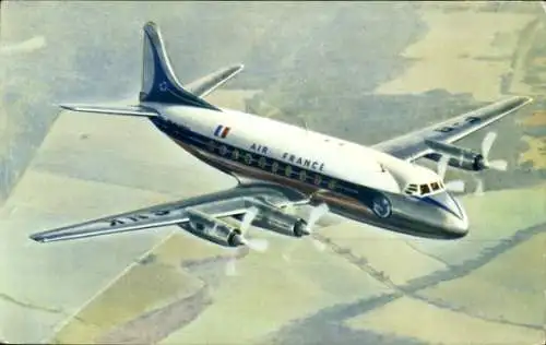 Ak Französisches Passagierflugzeug, Air France, Vickers Viscount