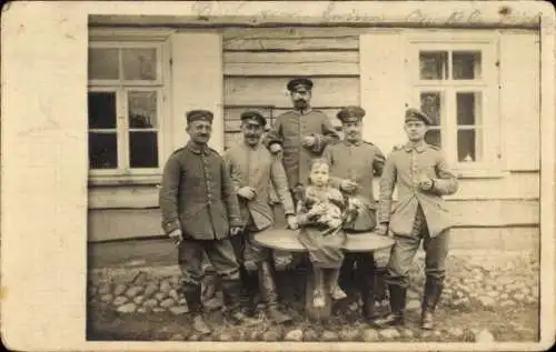 Foto Ak Deutsche Soldaten in Uniformen, Fernsprech-Abt. 110, I WK