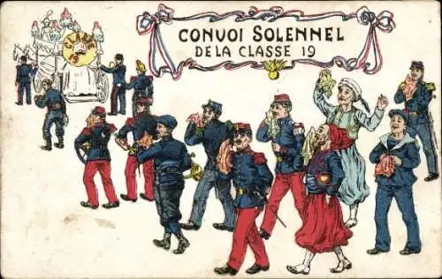 Ak Convoi Solennel de la Classe 19
