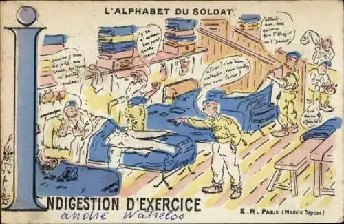 Ak L'Alphabet du Soldat, Indigestion d'Exercice