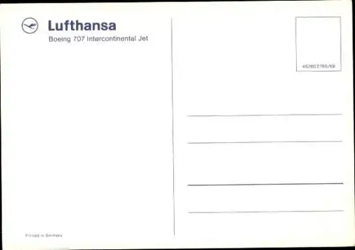 Ak Passagierflugzeug Lufthansa, Boeing 707 Intercontinental Jet