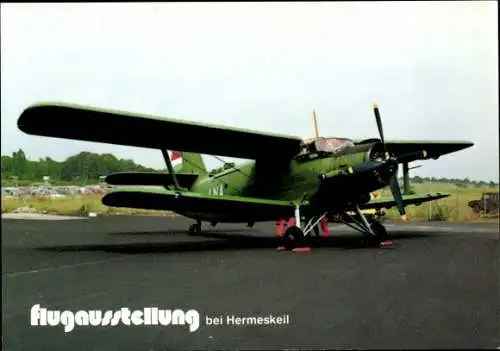 Ak Flugzeug Antonov An 2 Colt, Flugausstellung bei Hermeskeil, Inh. L. + P. Junior