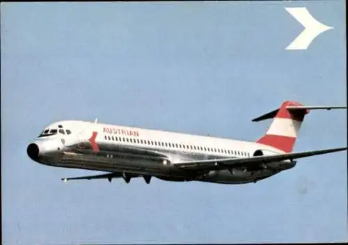 Ak Austrian Airlines, Douglas DC 9 51, Österreichisches Passagierflugzeug