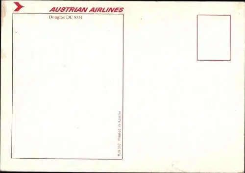 Ak Austrian Airlines, Douglas DC 9 51, Österreichisches Passagierflugzeug