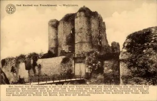 Ak Theux Wallonien Lüttich, Burgruine Franchimont, Wachttoren