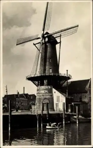 Ak Rotterdam Südholland Niederlande, Delfshaven-Mühle in der Nähe des Voorhaven