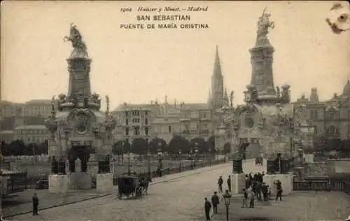 Ak Donostia San Sebastián Baskenland, Maria-Cristina-Brücke