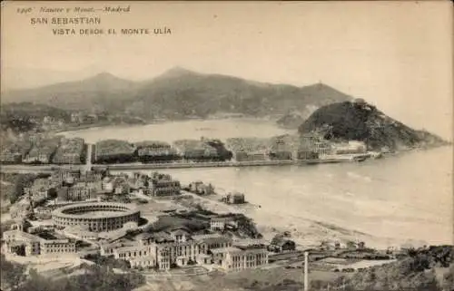 Ak Donostia San Sebastián Baskenland, Blick vom Berg Ulia