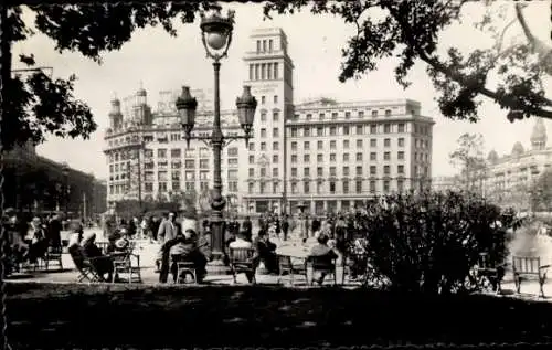 Ak Barcelona Katalonien Spanien, Plaza de Catalunya