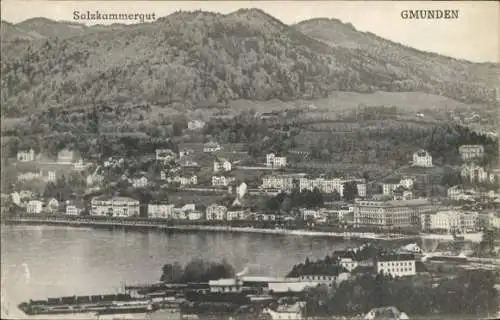 Ak Gmunden am Traunsee Salzkammergut Oberösterreich, Gesamtansicht