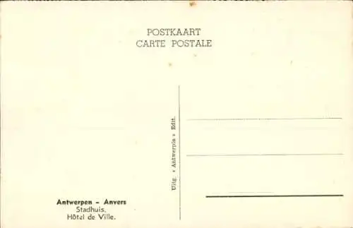 Ak Anvers Antwerpen Flandern, Rathaus