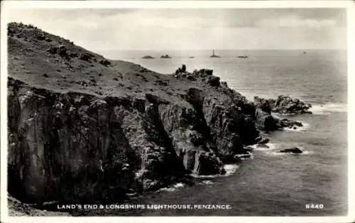 Ak Penzance Cornwall England, Land's End, Longships Leuchtturm