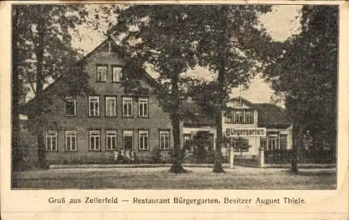 Ak Clausthal Zellerfeld im Oberharz, Restaurant Bürgergarten, Bes. August Thiele