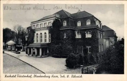 Ak Blankenburg am Harz, Kurhotel Fürstenhof