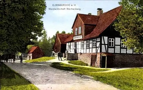 Ak Elbingerode Harz, Waldwirtschaft Büchenberg