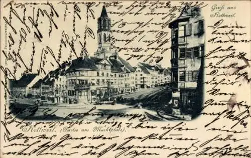 Ak Rottweil am Neckar, Marktplatz