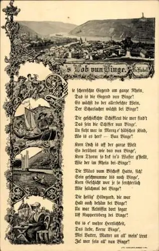 Lied Ak Bingen am Rhein, 's Lob vun Binge, VI. hess. Hebammen-Verbandstag 1914