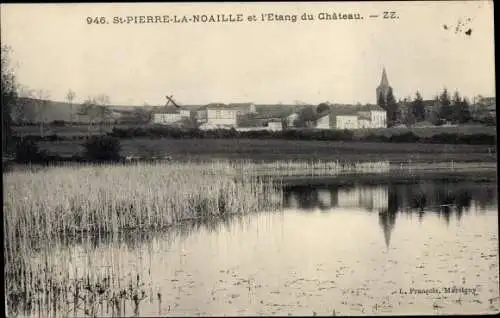 Ak Saint Pierre la  Noaille Loire, L'Etang du Château