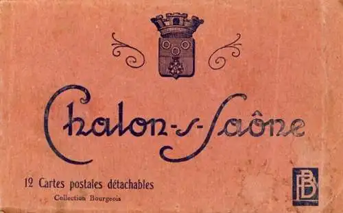 Album mit 12 heraustrennbare Postkarten Chalon sur Saône 