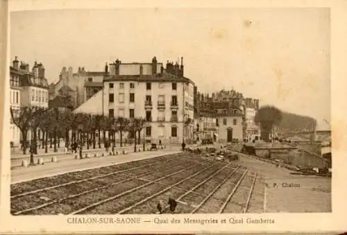 Album mit 12 heraustrennbare Postkarten Chalon sur Saône 