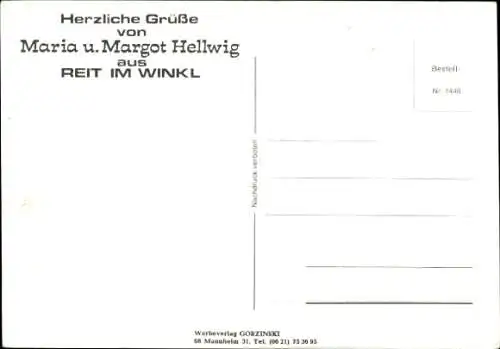 Ak Sängerinnen Maria und Margot Hellwig aus Reit im Winkl, Portrait, Autogramme