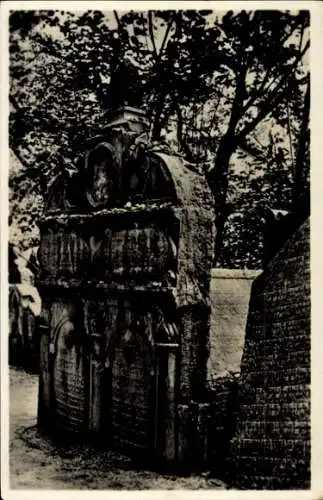 Judaika Ak Praha Prag Tschechien, Friedhof, Hoher Rabbi Löw