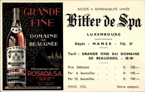 Ak Rosada Grande Fine, Reklame, Domaine de Beaugnée