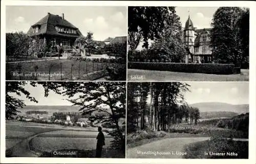 Ak Wendlinghausen Dörentrup in Lippe, Schloss, Ortsansicht, Bibel- und Erholungsheim