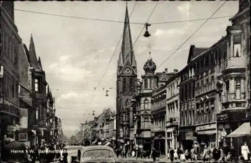 Ak Herne im Ruhrgebiet, Bahnhofstraße