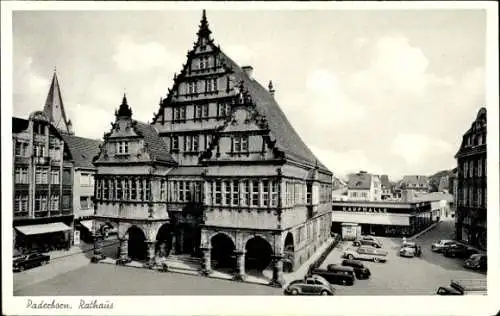 Ak Paderborn in Westfalen, Rathaus, Kaufhalle