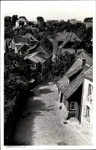 Foto Ak Lauenburg an der Elbe, Straßenpartie