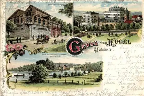 Litho Essen im Ruhrgebiet, Restaurant, Villa Hügel, Ruhrpartie, Restauration