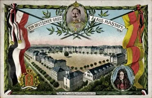 Ak Rastatt im Schwarzwald Baden, Markgraf Ludwig Wilhelm Kaserne