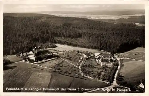 Ak Loßburg im Schwarzwald, Ferienheim und Landgut Hohenrodt, Fliegeraufnahme