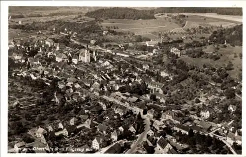 Ak Tiengen am Oberrhein, Fliegeraufnahme, Kirche