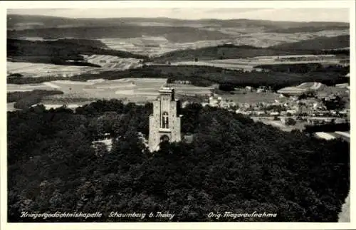 Ak Tholey im Saarland, Fliegeraufnahme, Hotel Eckert, Kriegergedächtniskapelle