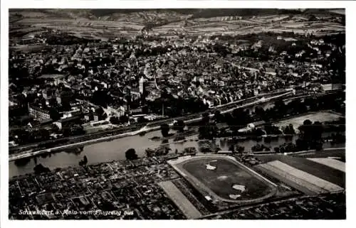 Ak Schweinfurt in Unterfranken Bayern, Fliegeraufnahme