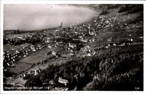 Ak Bregenz am Bodensee Vorarlberg, Gebhardsberg, Fliegeraufnahme