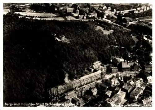 Ak Wałbrzych Waldenburg Schlesien, Fliegeraufnahme