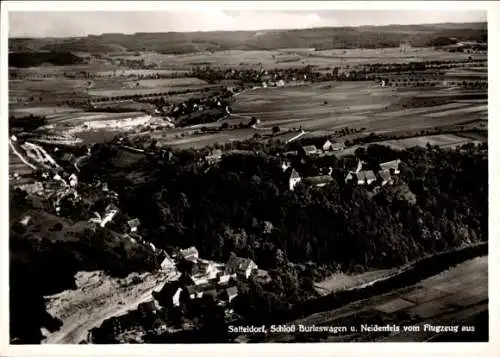 Ak Satteldorf in Württemberg, Fliegeraufnahme, Schloss Burleswagen u. Neidenfels