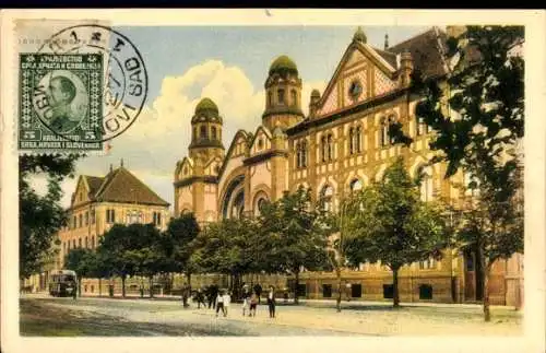 Judaika Ak Novi Sad Újvidék Neusatz Serbien, Synagoge