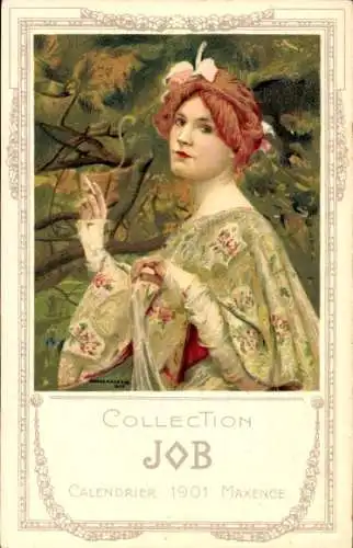 Jugendstil Künstler Ak Maxence, Reklame, Collection Job, Calendrier 1901