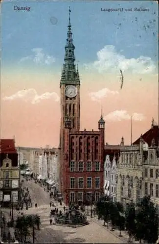 Ak Gdańsk Danzig, Rathaus, Langemarkt