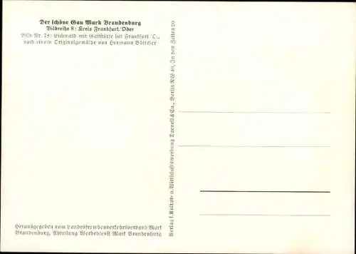 Künstler Ak Böttcher, Hermann, Frankfurt an der Oder, Eichwald, Gaststätte