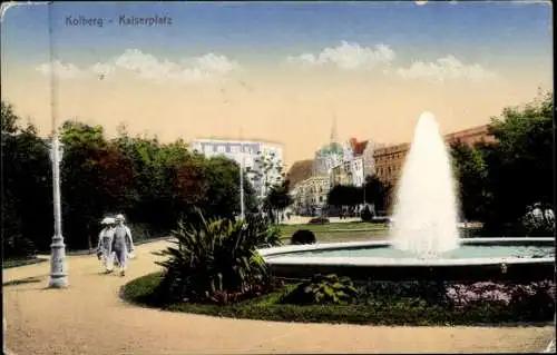 Ak Kołobrzeg Ostseebad Kolberg Pommern, Kaiserplatz